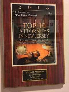 “TOP TEN Attorneys” Recognition from New Jersey Monthly Magazine