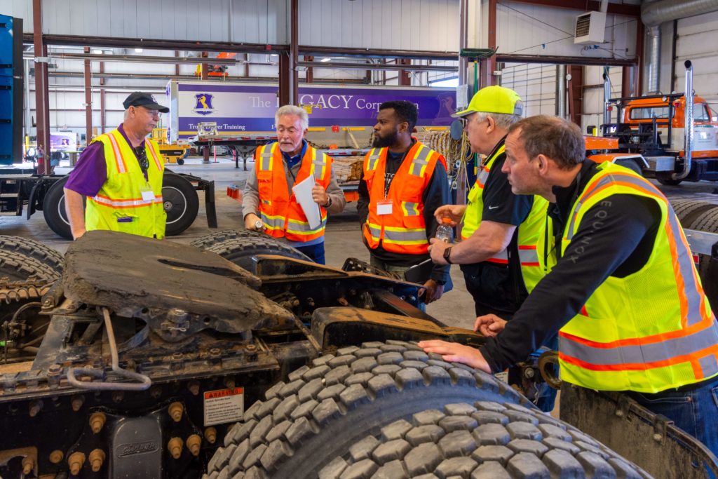 Michael Maggiano and other participants of the trucking safety program hosted by The Legacy Corporation