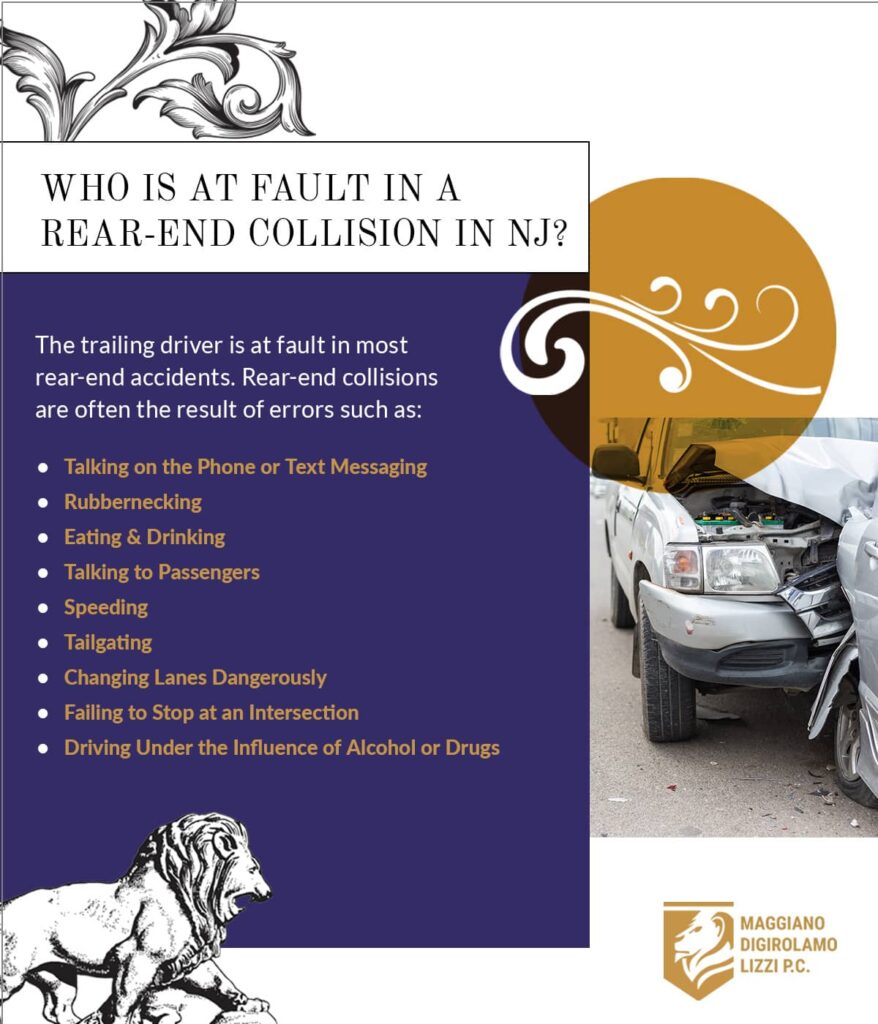 Who is at fault in a rear-end collision in New Jersey? | Maggiano, DiGirolamo & Lizzi