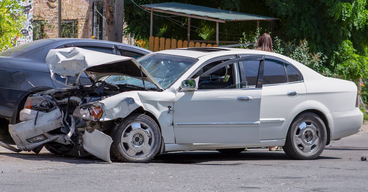 car damaged after an accident