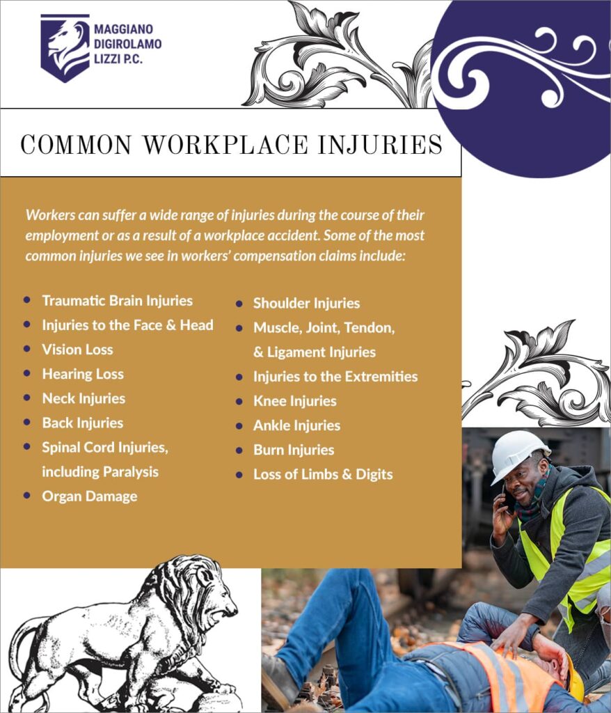 Common workplace injuries. | Maggiano, DiGirolamo & Lizzi